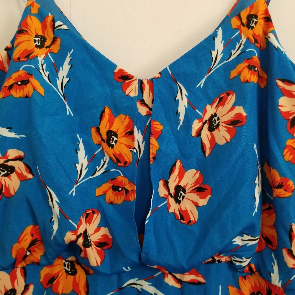 CeCe By Cynthia Steffe Blue Floral Dress Size 10 - Picture 4 of 9